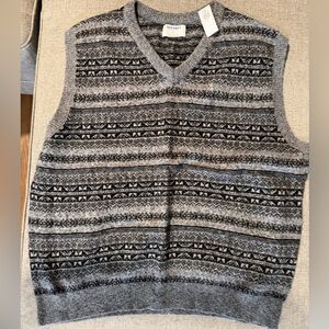 Old Navy - Gant Black and Gray Patterned V-Neck Sweater Vest